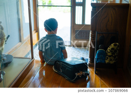 Elementary school student commuting to and from school 107869066