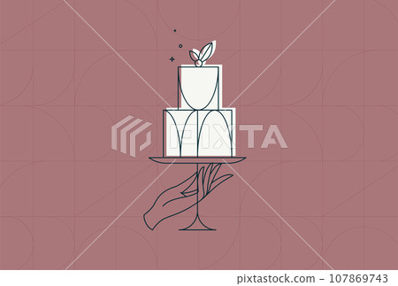 Cake stand art deco coral 107869743