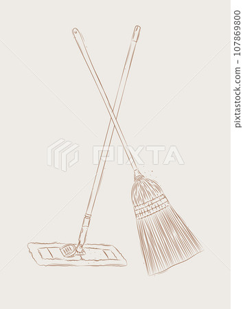 Broom and flat mop beige 107869800