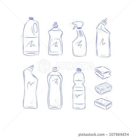 Set of cleaning products light Set of cleaning products light 107869854