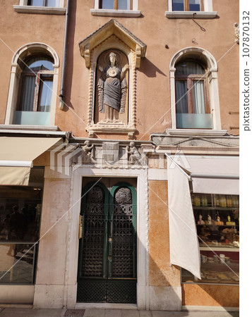 Facades of historic buildings in the city center. 107870132