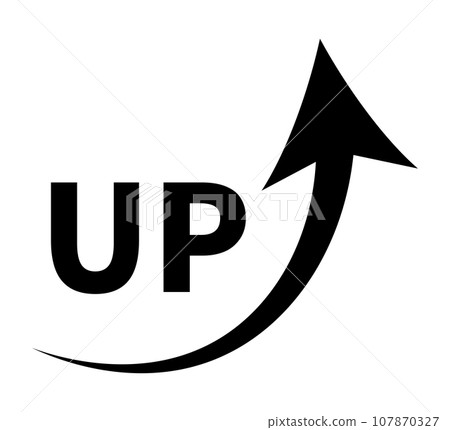 Rising arrow icon black Rising arrow icon black 107870327