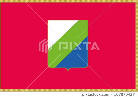 Flag of Abruzzo (Regions of Italy, Italian Republic) Abruzzi, burgundy field with the coat of arms of Abruzzo in the centre Flag of Abruzzo (Regions of Italy, Italian Republic) Abruzzi, burgundy field with the coat of arms of Abruzzo in the centre 107870427