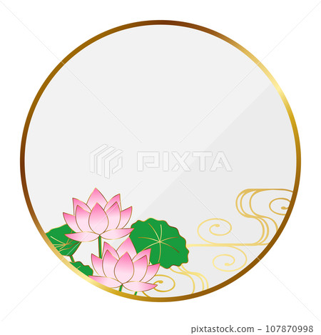 Luxury lotus flower frame white and gold Luxury lotus flower frame white and gold 107870998