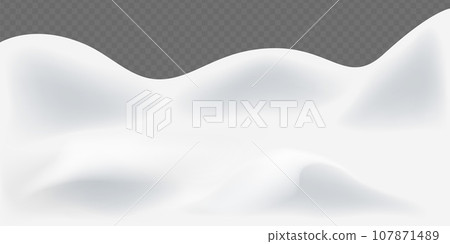 Snow realistic landscape background. 3D realistic snow background. Snow drifts isolated on transparent background. 107871489