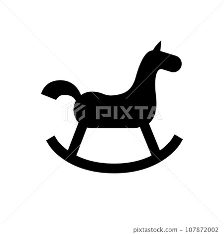 Rocking horse icon. Simple vector black glyph icon isolated on white background. 107872002