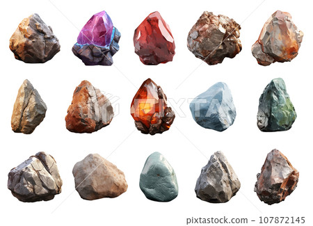 Magical stone vector set isolated on white Magical stone vector set isolated on white 107872145