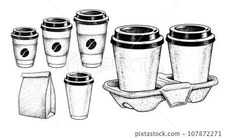 Takeaway coffee paper cups 107872271