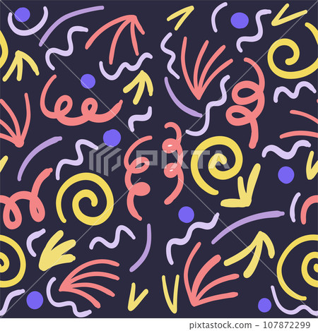 Minimalism seamless pattern neon geometric shapes 107872299