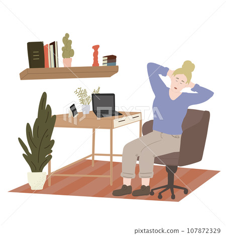 Remote work sport break at workplace 107872329