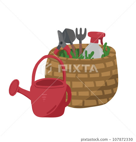 Agriculture garden tools in a box hand drawn Agriculture garden tools in a box hand drawn 107872330