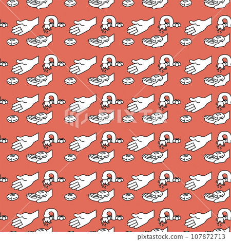 Hands washing color seamless pattern vector illustration. Wash your hands, hand draw vector illustration. Repeat pattern design for fabric. Vector illustration Hands washing color seamless pattern vector illustration. Wash your hands, hand draw vector illustration. Repeat pattern design for fabric. Vector illustration 107872713