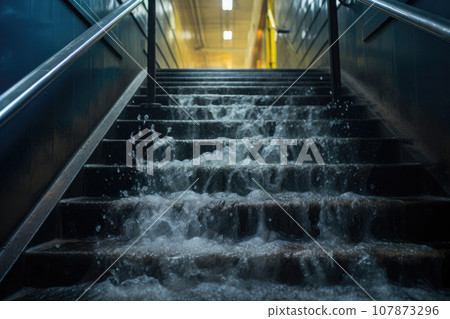 Rescue Operation in Flooded Subway Station 107873296