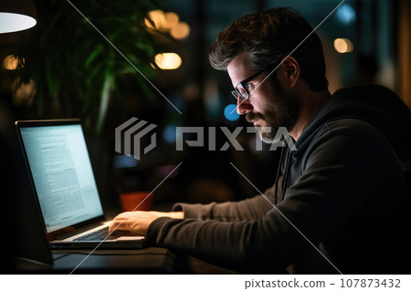 Dedicated Developer at Work 107873432