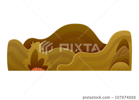 Theater stage. Theatre interior element, decoration background with bushes. Vector cartoon illustration 107874088