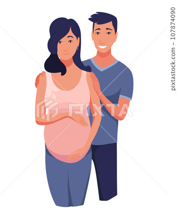 Pregnant woman and man design, Couple family love pregnancy