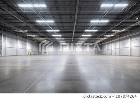Spacious Industrial Warehouse Interior Spacious Industrial Warehouse Interior 107874264