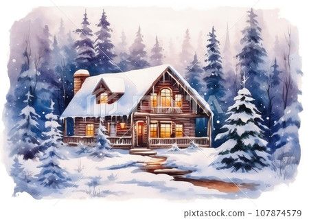 Frosty Morning at the Cozy Cabin 107874579