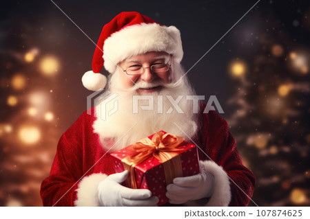 Cheerful Santa Embracing the Holiday Spirit Cheerful Santa Embracing the Holiday Spirit 107874625
