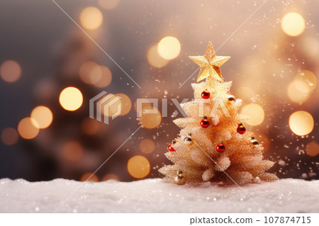 Festive Urban Wonderland: Blurred City Street in Winter 107874715