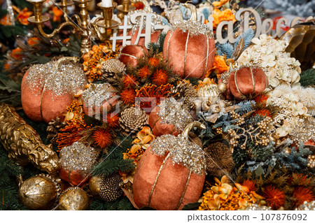 Close up of Beautiful Christmas decoration  107876092