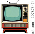 Classic TV Set digital graphic, created with AI 107876474