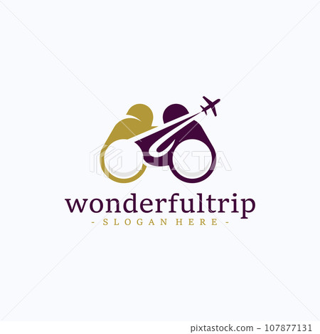 Wonderful trip logo design vector. Best tour visiting symbol template Wonderful trip logo design vector. Best tour visiting symbol template 107877131