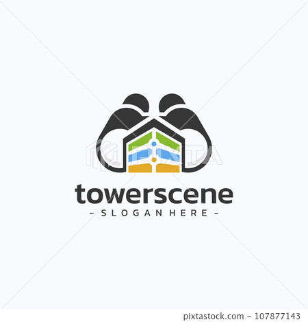 Tower view logo design vector. Travel destination symbol template. Tower view logo design vector. Travel destination symbol template. 107877143