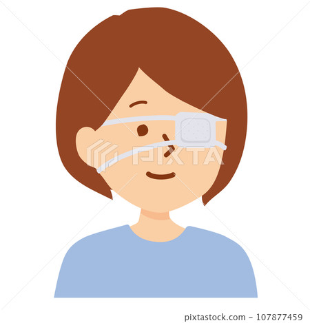 戴著眼罩的女人的插圖 107877459