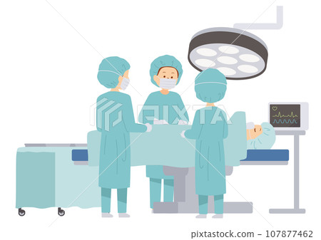 Illustration of a person undergoing surgery 107877462