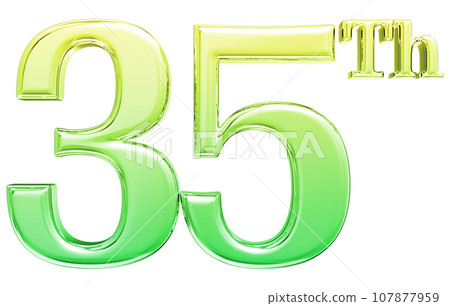 number anniversary gold 3d render 107877959