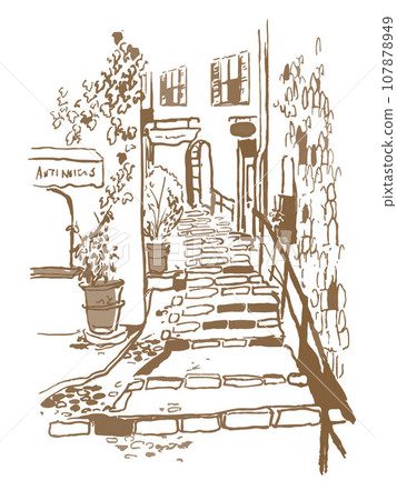 european cityscape sketch 107878949
