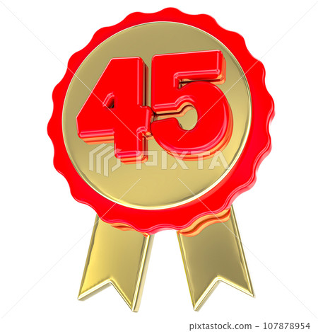 golden number sign made of inflatable balloon on white 107878954