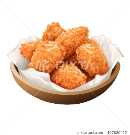 fried chicken balls isolated on white background fried chicken balls isolated on white background 107880455