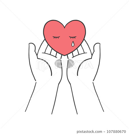 Illustration material that gently accepts a crying heart Illustration material that gently accepts a crying heart 107880670