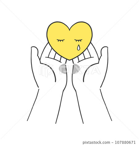 Illustration material that gently embraces a crying heart Illustration material that gently embraces a crying heart 107880671