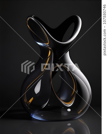 Illustration of colorful vases with geometric and abstract shapes 107880746