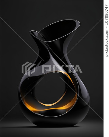 Illustration of colorful vases with geometric and abstract shapes 107880747