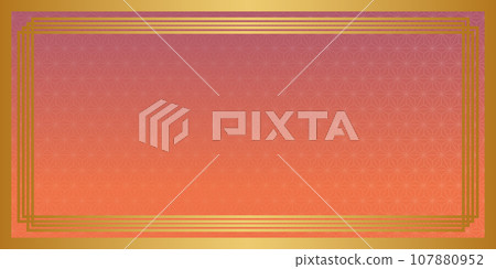 麻葉圖案橙色和金色日本圖案背景圖 麻葉圖案橙色和金色日本圖案背景圖 107880952