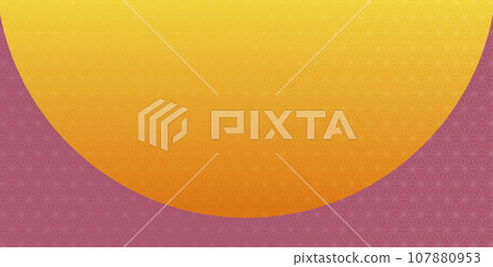 麻葉圖案橙色和金色日本圖案背景圖 107880953