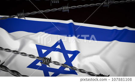 The Israel flag for Background 3d rendering 107881108