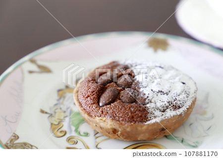 Chocolate tart tea time Chocolate tart tea time 107881170