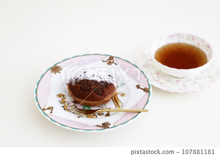 Chocolate tart tea time Chocolate tart tea time 107881181