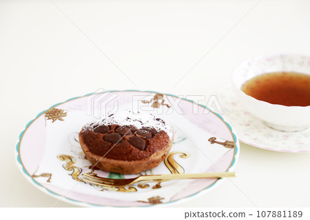 Chocolate tart tea time Chocolate tart tea time 107881189