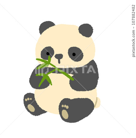 拿著竹子的熊貓的插圖 107882482