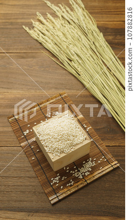 sticky rice and ears of rice 107882816