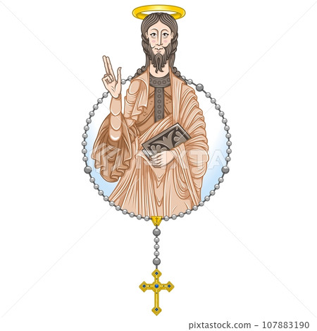 Santiago apostle with catholic rosary Santiago apostle with catholic rosary 107883190