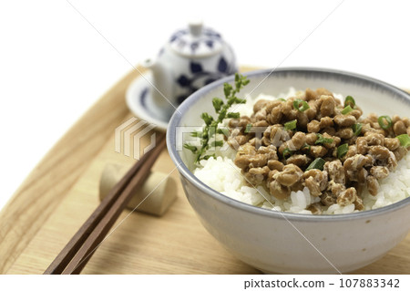 Natto Speaking of Japanese food, natto rice (Japanese breakfast image) is a traditional Japanese dish made with nutritious soybeans. Natto Speaking of Japanese food, natto rice (Japanese breakfast image) is a traditional Japanese dish made with nutritious soybeans. 107883342
