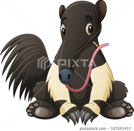 Cartoon anteater on white background 107883433