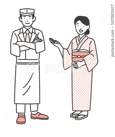 Inn employee vector illustration material/accommodation/inbound 107883927